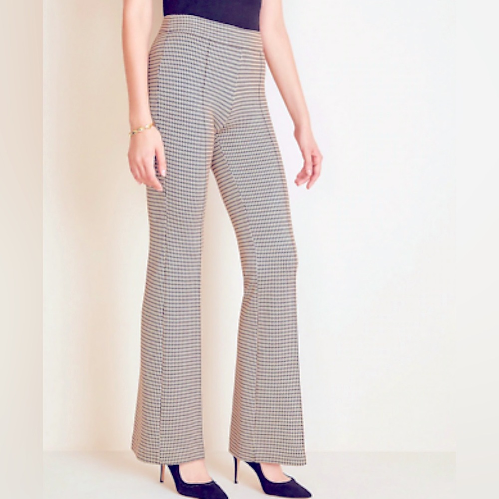 Ann Taylor houndstooth flared pants 00